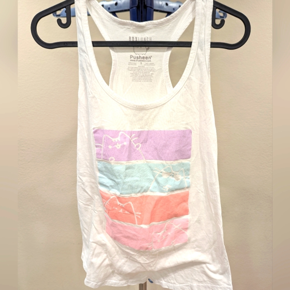 Pusheen Cat Color Block Tank Top Womens S